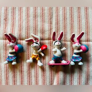Vintage 1989 Hardees Beach Bunnies Toys Set of 4